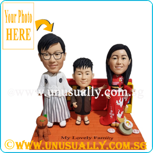 Custom 3D Jap Lovely Family Of 3 Figurines
